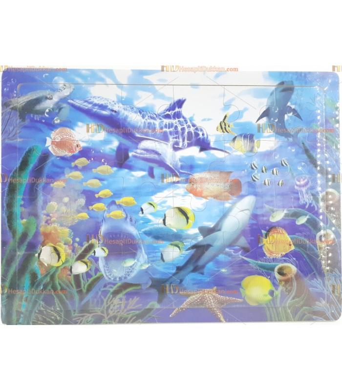 Balıklar ahşap puzzle eğitici oyuncak fiyatı