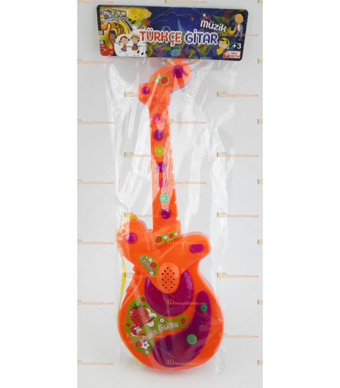 Müzikli ışıklı gitar oyuncak pilli Türkçe