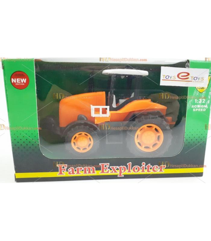 Toptan traktör oyuncak kutulu turuncu