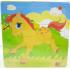 Toptan yapboz puzzle ahşap oyuncak sevimli at