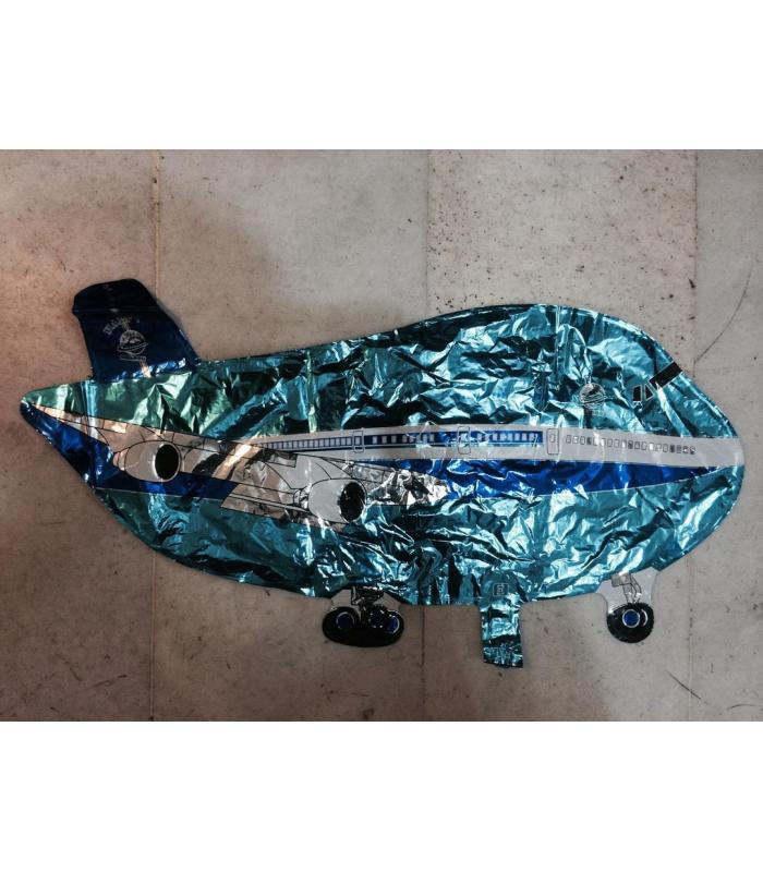 Toptan orta açık mavi uçak folyo balon