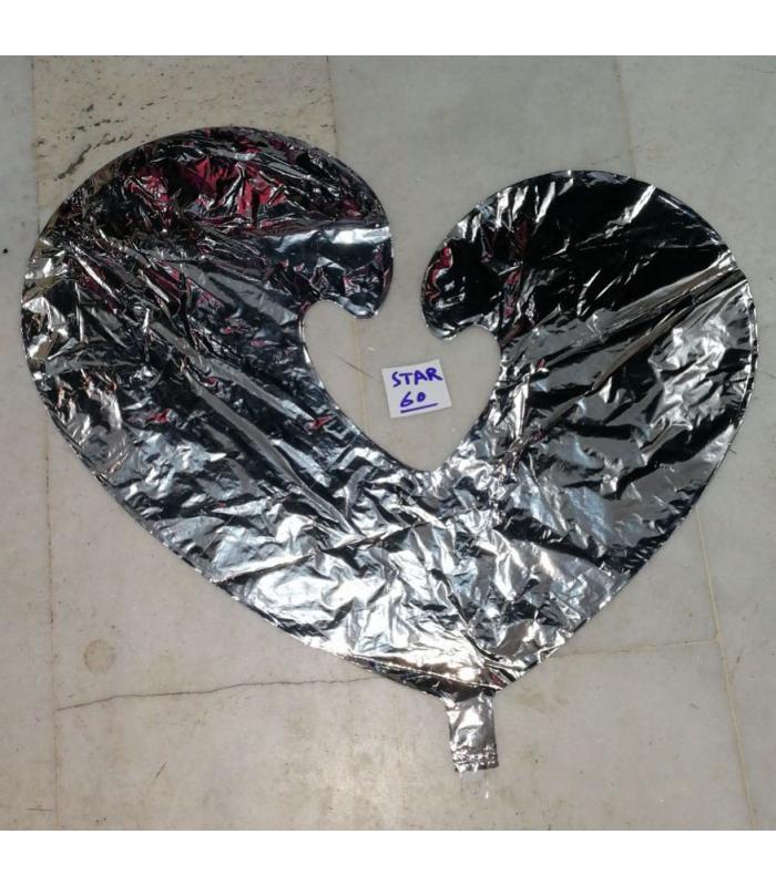 Toptan Jumbo boş kalp Gümüş folyo balon