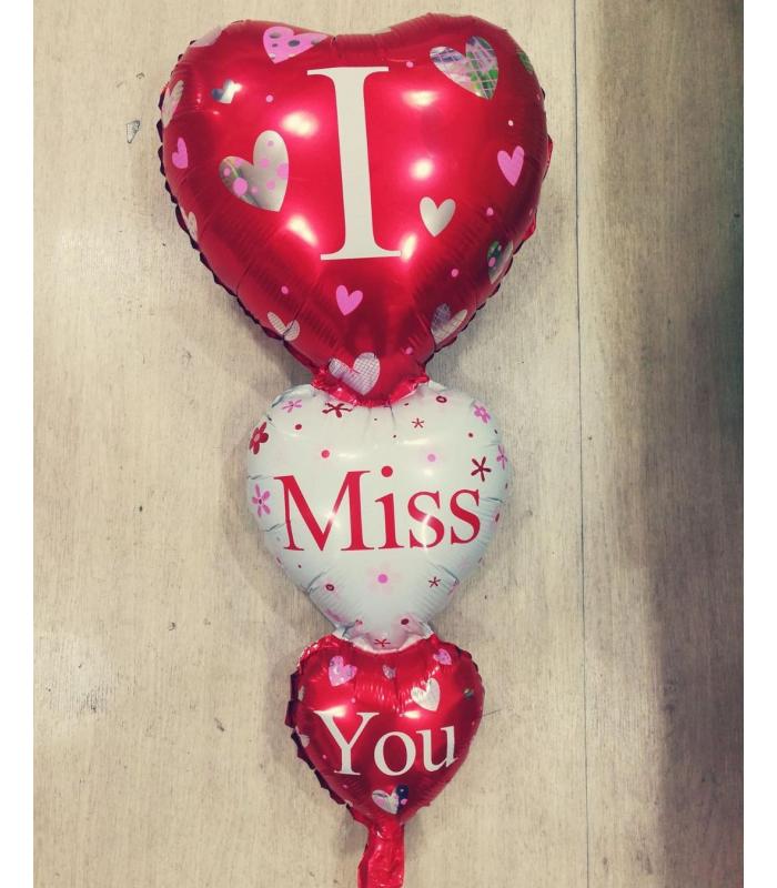 Toptan Jumbo i miss you kırmızı folyo balon