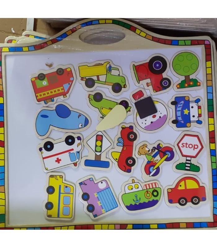 Toptan ahşap manyetik A4 puzzle taşıtlar büyük boy