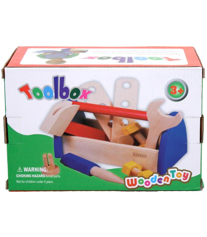 Toolbox Ahşap Eğitici oyuncak tamir seti çantası