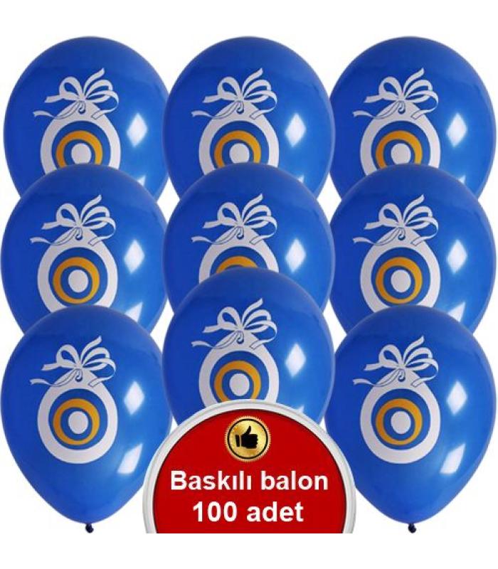 Toptan nazar boncuklu balon Koyu mavi