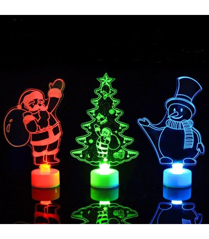 Yılbaşı ev dekorasyonu renkli LED ışıkları ağacı noel baba gece lambası çocuklar hediyelik
