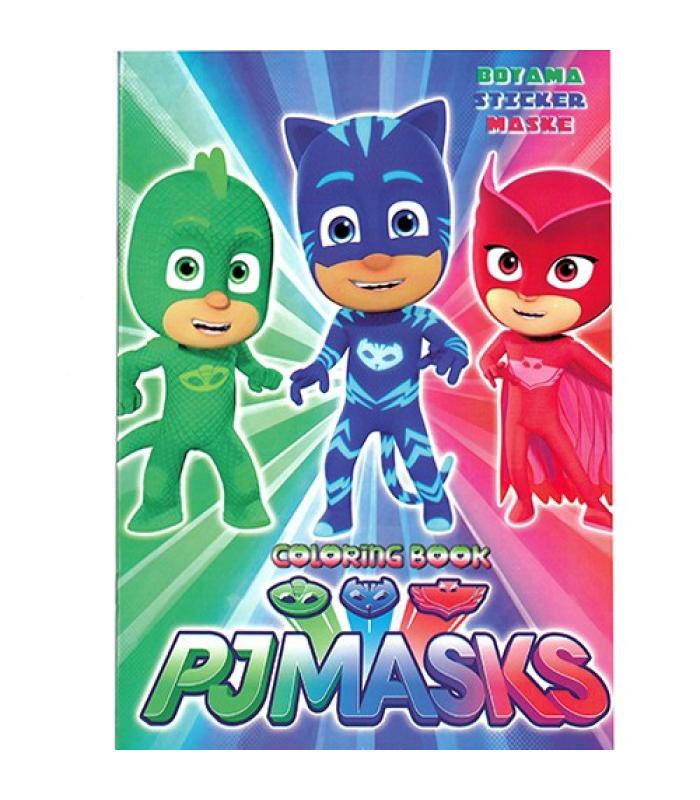 Pijamaskeliler Boyama Kitabı Sticker Maske 3 ü 1 Arada 16 Sayfa