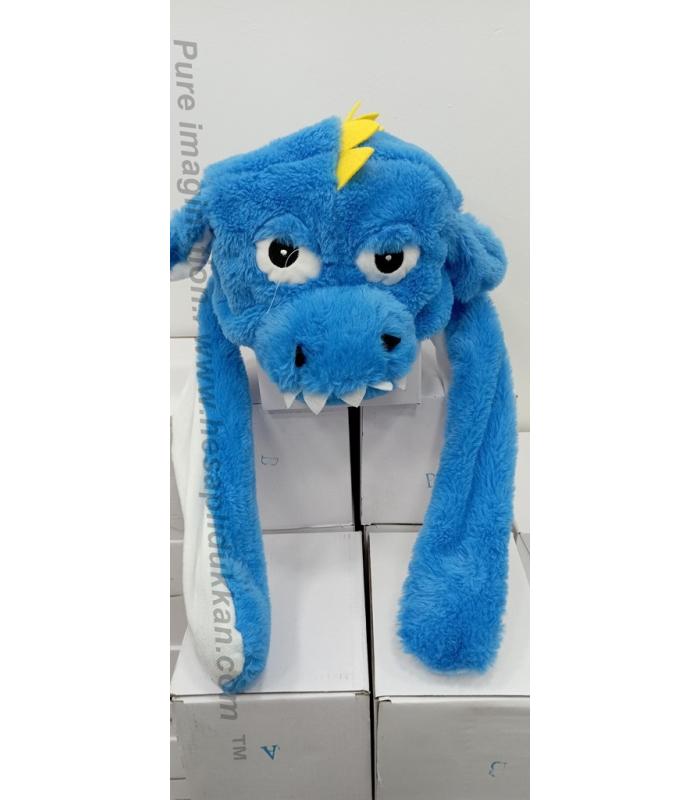 Toptan kulakları oynayan ışıklı mavi süper mario Yoshi şapka