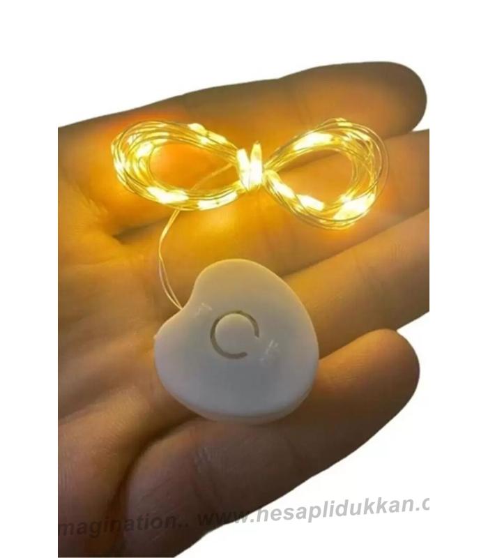 Led kalp düğmeli pilleri dahil toptan sarı warm ışık 