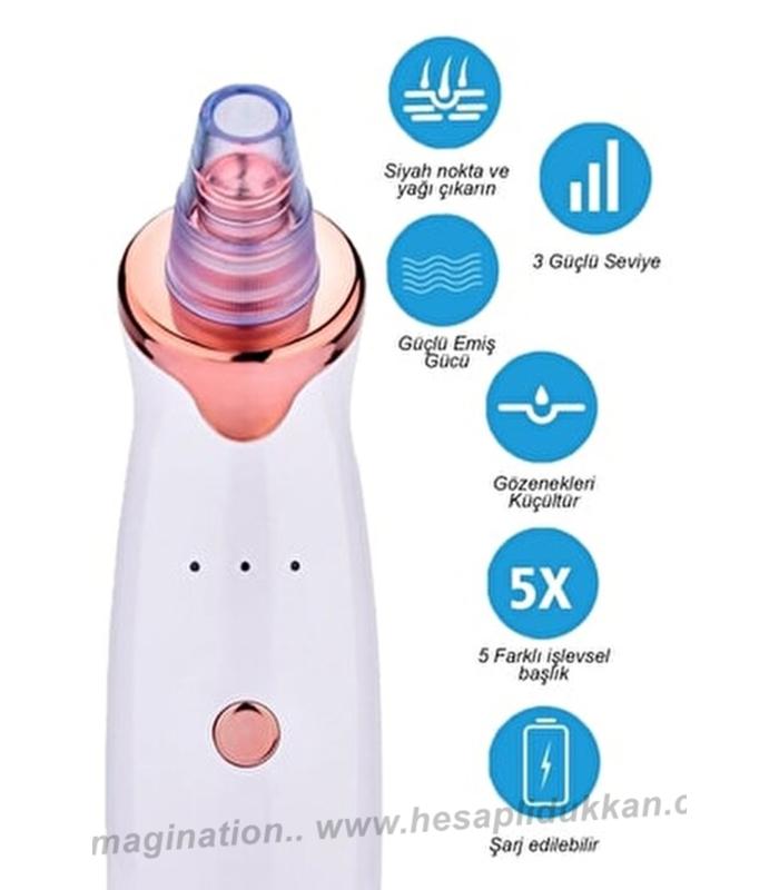 5 başlıklı cilt temizleme vakum aleti