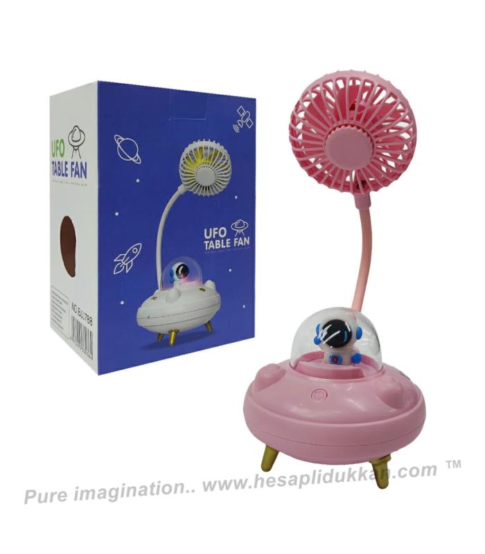 Toptan Uzay UFO Fanı Işıklı USB Şarjlı LED Gece Lambalı