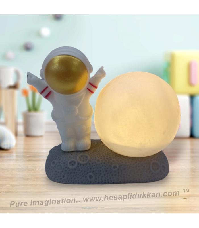 Toptan ucuz gece lambası promosyon Ayda Dans Eden Astronot 15 cm