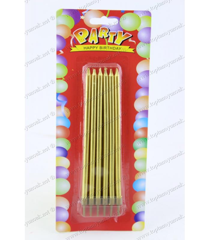 Toptan stick pasta mumu 14 cm metalik sarı
