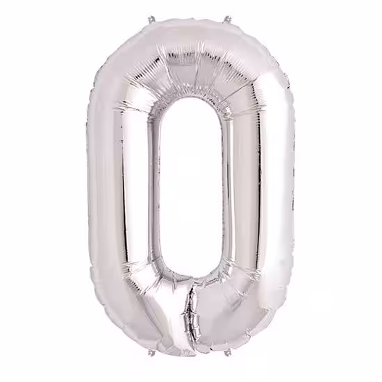 0 Rakam Gümüş Folyo Balon Toptan
