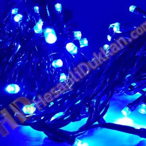 100 led eklenebilir mavi renk sabit yanar yeşil kablo yılbaşı ışığı