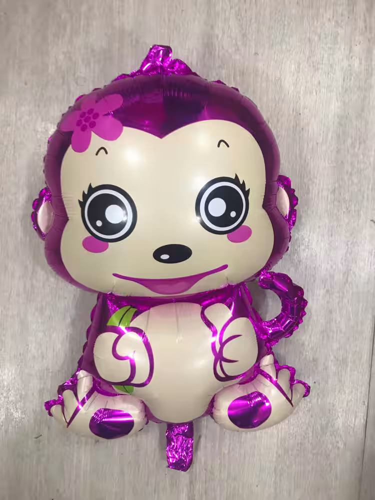 2023 Toptan orta folyo uçan balon Pembe maymun