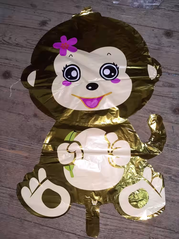 2023 Toptan orta folyo uçan balon Şirin maymun