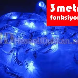 3 metre mavi ışıklı kumaş hortum yılbaşı ışığı R644
