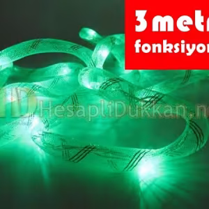 3 metre yeşil ışıklı kumaş hortum yılbaşı ışığı R643