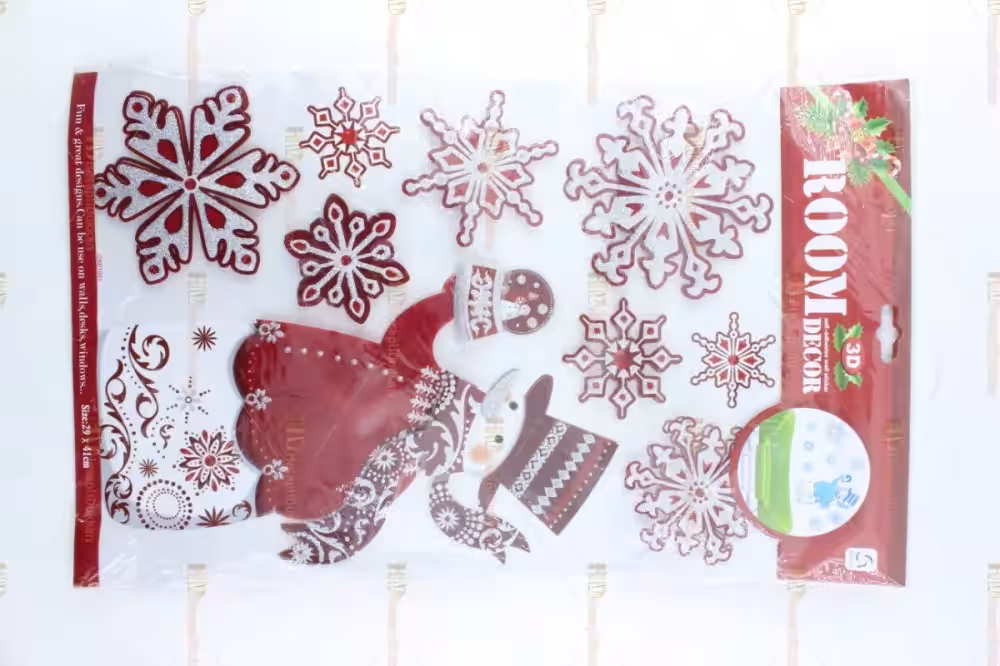 3D yılbaşı sticker duvar süsü