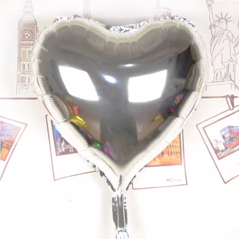80 cm Gümüş Kalp Folyo Balon