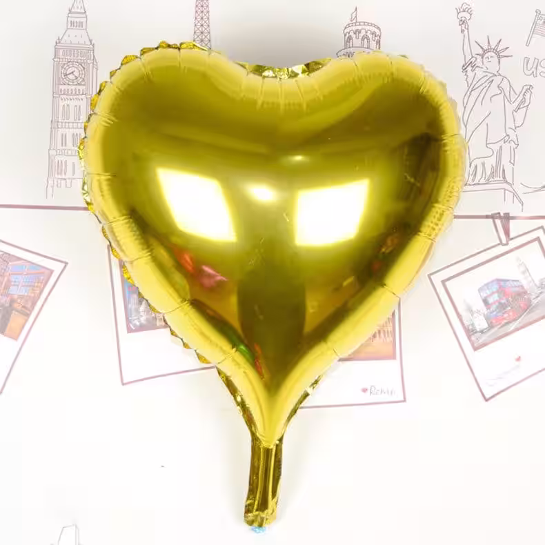 80 cm Sarı Kalp Folyo Balon