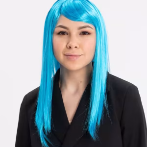 Açık Mavi Parti Peruğu Toptan