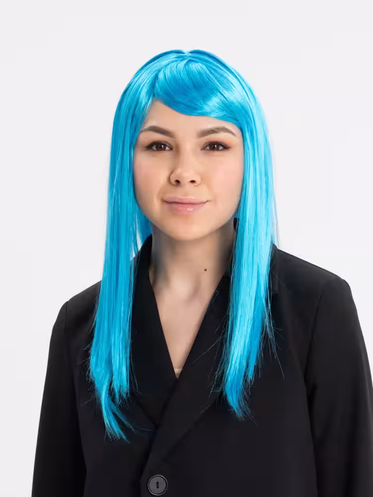 Açık Mavi Parti Peruğu Toptan