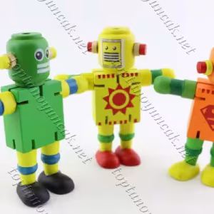Ahşap hareketli robot promosyon toptan oyuncak küçük