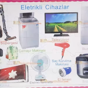 Ahşap puzzle ev eşyaları Türkçe