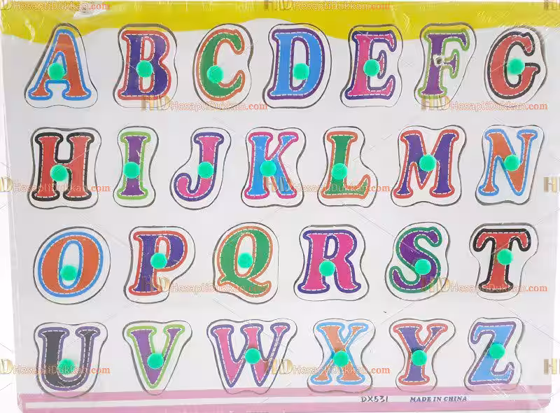 Ahşap toptan eğitici oyuncak puzzle harfer alfabe