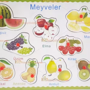 Ahşap tutmalı puzzle meyveler Türkçe toptan fiyatı