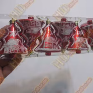 Altılı kırmızı minik yılbaşı ağacı süs paketi R253