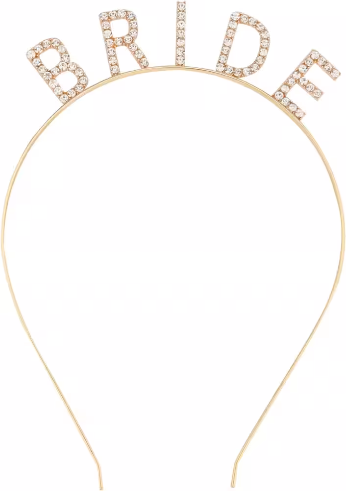 Altın Gold Renkli Kristal Taşlı Bride Tacı