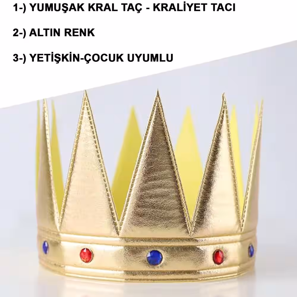 Altın Renk Eva Kral Taç Toptan