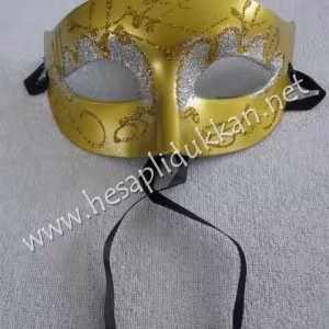 Altın sarısı yaldızlı simli maske P853