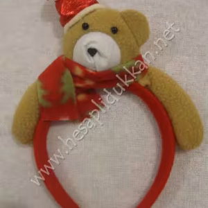 Atkılı şapkalı peluş ayıcık yılbaşı tacı P961