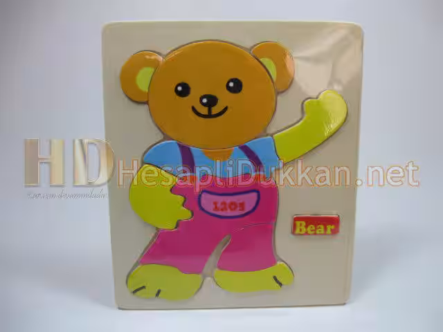 Ayı şeklinde ahşap puzzle eğitici oyuncak R813