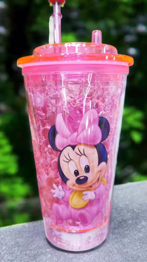 Baby Mickey Figürlü Pipetli Işıklı Bardak