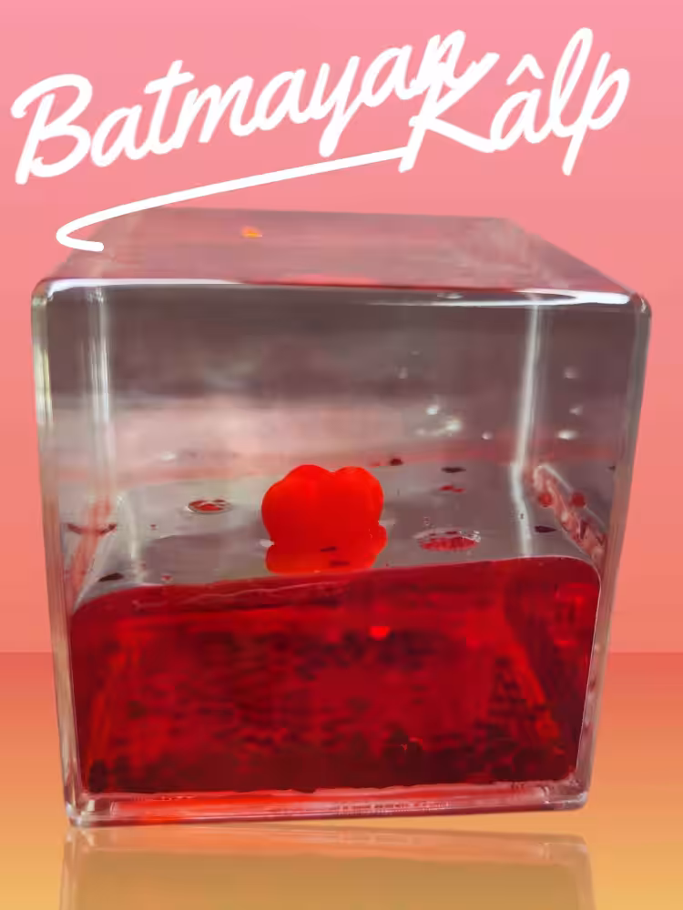 Batmayan Kalp Küp Kırmızı Hediyelik