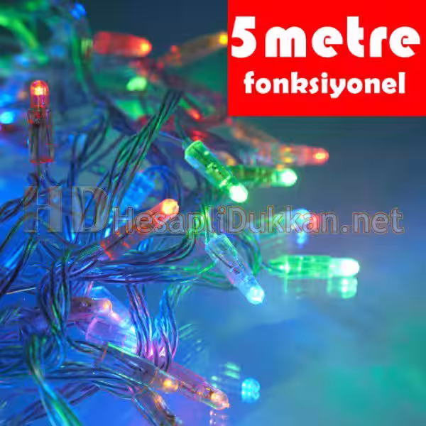 Beş metre şeffaf kablo karışık renk fonksiyonel yılbaşı ışığı R631