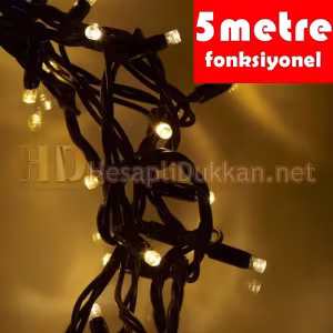 Beş metre yeşil kablo sarı yılbaşı ışığı R630