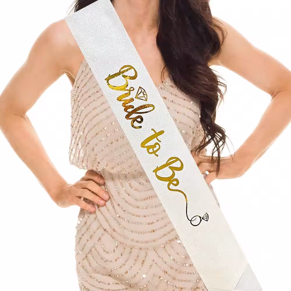 Beyaz Altın 'Bride To Be' Kuşak - Toptan Satış
