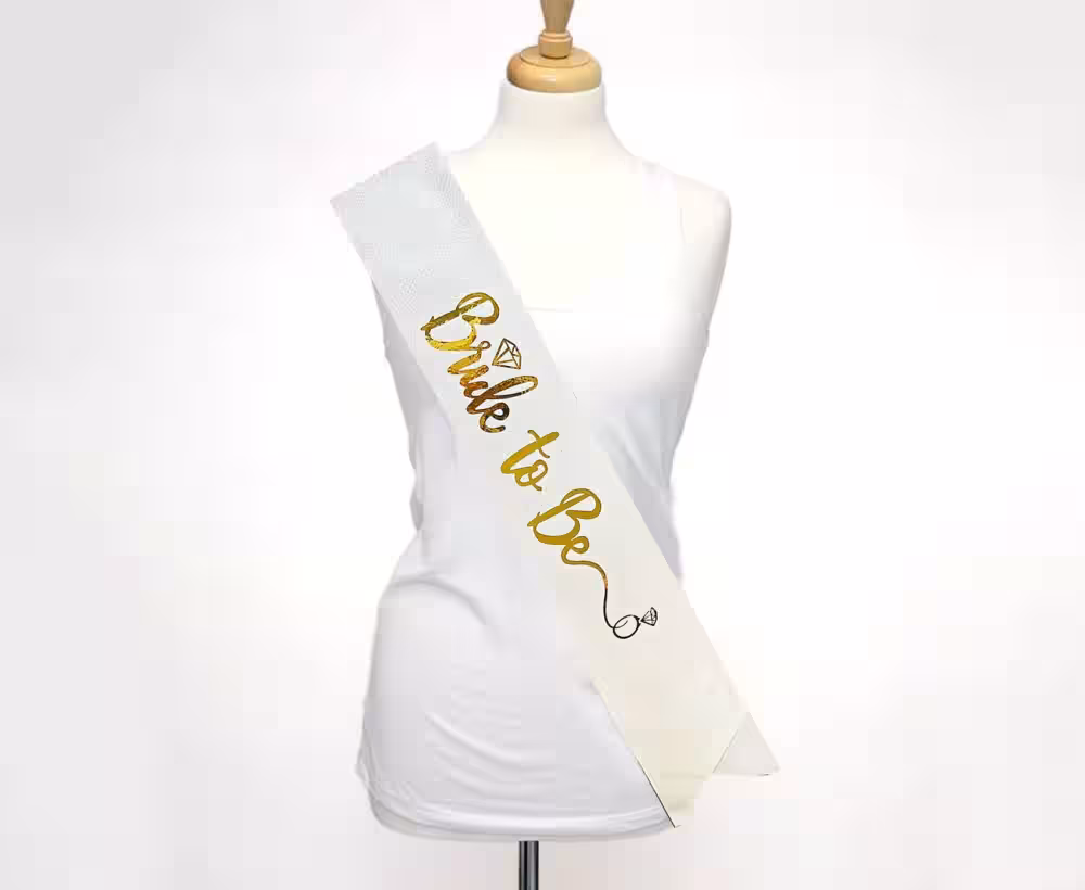 Beyaz Altın 'Bride To Be' Kuşak - Toptan Satış