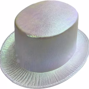 Beyaz Hologram Silindir Şapka
