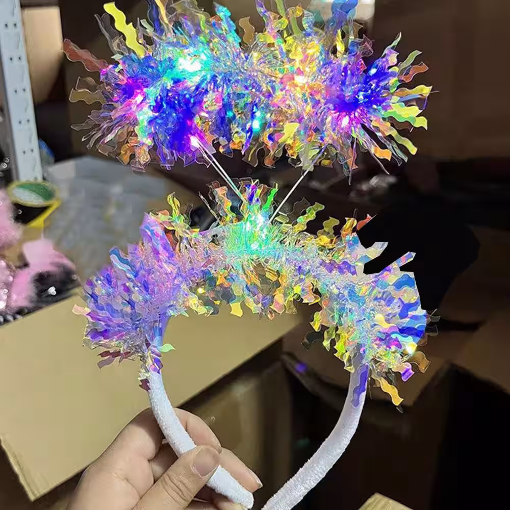 Beyaz Hologramlı Parti Taçı