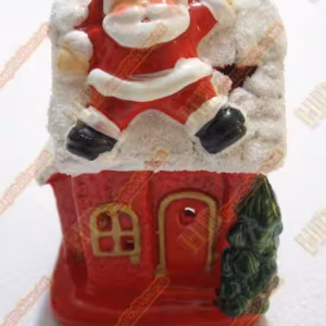 Çatısı noel babalı yılbaşı evi şamdan R246