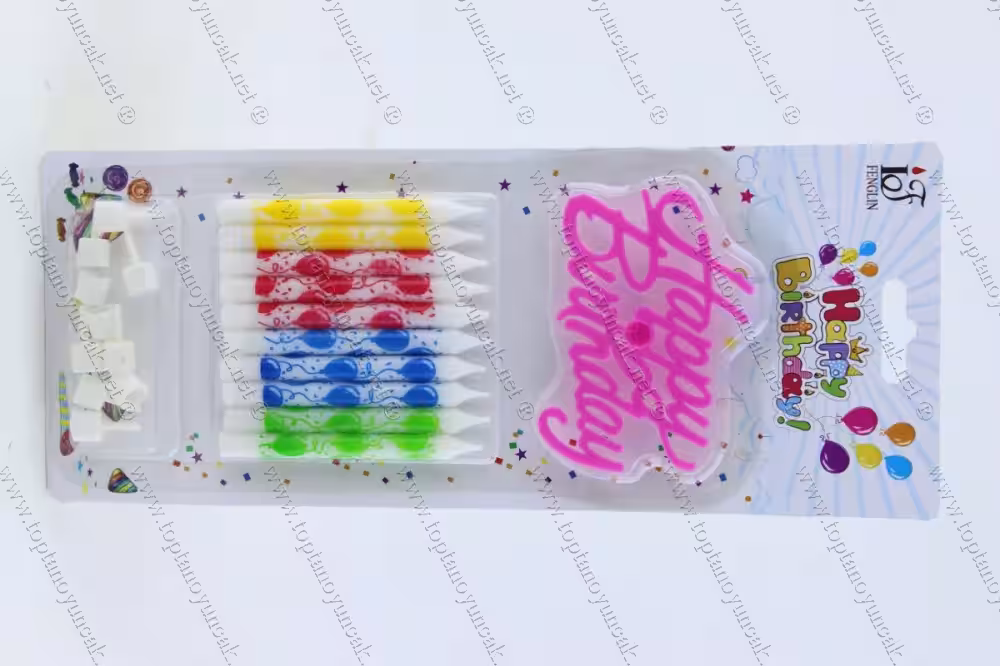 Doğum günü mumu toptan 10 lu paket balon motif
