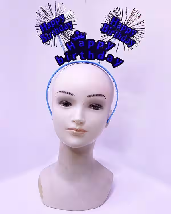 Doğum Günü Tacı Mavi fosforlu Toptan